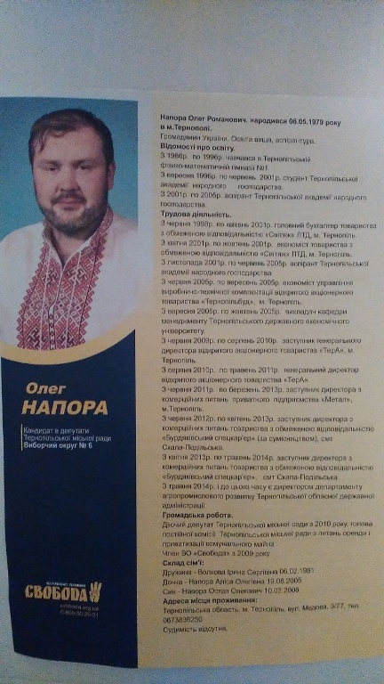 олег напора, листівки, фото, агітація, тернопільський тиждень